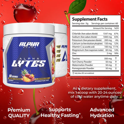 Alpha Lytes - Electrolyte Powder Daily Hydration Drink Mix - Sugar-Free, Zero Calorie Instant Formula with Trace Minerals and Antioxidants - dailyvitalstore
