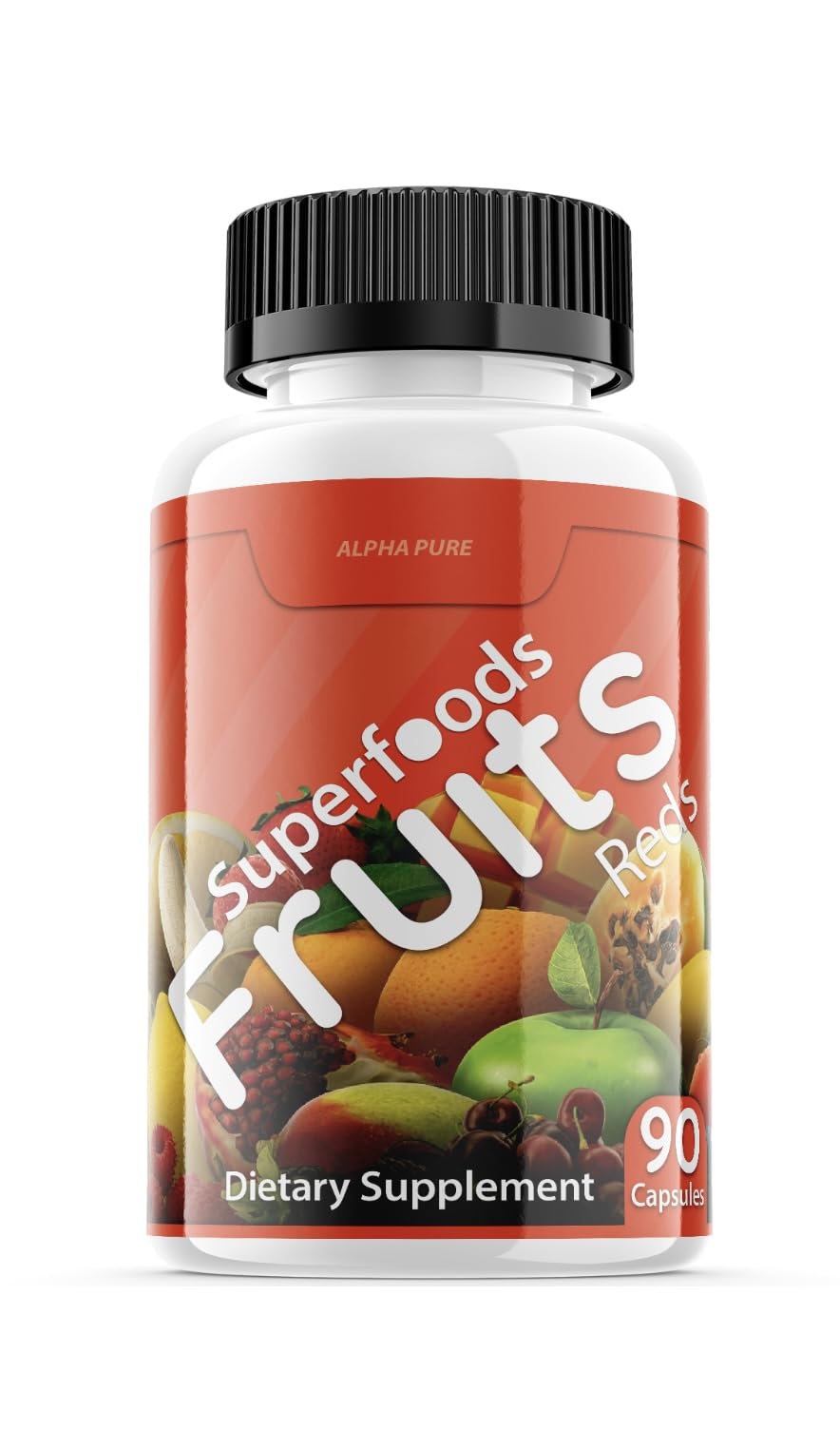 Alpha Pure Superfoods Reds Fruits and Greens 180 Capsules Vegetables Fruits and Veggies Superfood | Natural Balance of 90 Fruit Capsules, 90 Veggie Capsules for Men, Women Vitamins and Minerals - dailyvitalstore