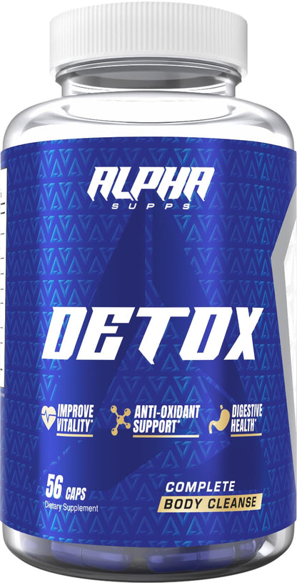 Alpha Supps Detox 14 Day Full Body Cleanse & Gut Support - Natural Detoxify Formula for Women & Men with Cascara Sagrada, Psyllium Husk & Senna Leaf - dailyvitalstore