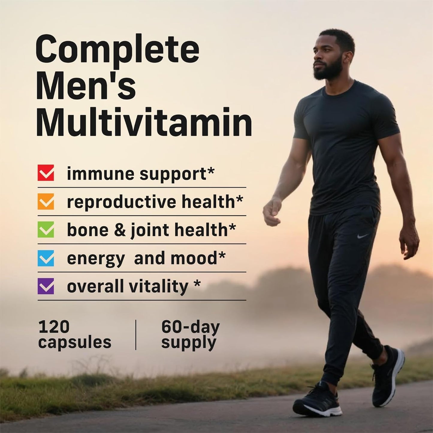 Alpha Tribe Multivitamin for Men with Sea Moss, Black Seed Oil, Ashwagandha, Turmeric, Bladderwrack, Burdock, Vitamin C, Elderberry, Manuka | Daily Vitamins & Minerals Supplement Capsules - 240 Count - dailyvitalstore