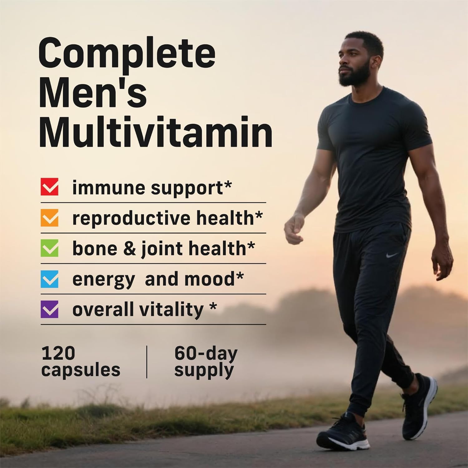 Alpha Tribe Multivitamin for Men with Sea Moss, Black Seed Oil, Ashwagandha, Turmeric, Bladderwrack, Burdock, Vitamin C, Elderberry, Manuka | Daily Vitamins & Minerals Supplement Capsules - 240 Count - dailyvitalstore