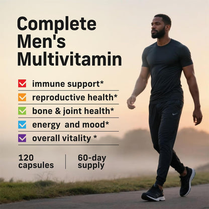 Alpha Tribe Multivitamin for Men with Sea Moss, Black Seed Oil, Ashwagandha, Turmeric, Bladderwrack, Burdock, Vitamin C, Elderberry, Manuka | Daily Vitamins & Minerals Supplement Capsules - 240 Count - dailyvitalstore