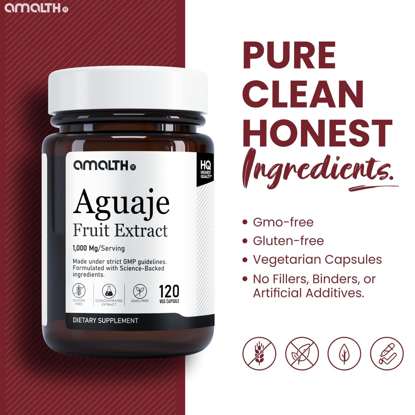 Amalth Aguaje Curves Capsule for Women 1000 mg- Extra Strength from Peru Natural Supplements- 120 Capsules Non- GMO Premium Quality Pills - dailyvitalstore