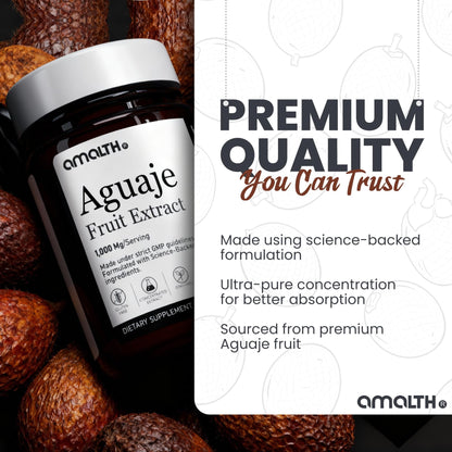 Amalth Aguaje Curves Capsule for Women 1000 mg- Extra Strength from Peru Natural Supplements- 120 Capsules Non- GMO Premium Quality Pills - dailyvitalstore