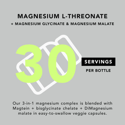 AMANDEAN Magtein Magnesium Complex. L-Threonate, Glycinate, Malate Triple Blend Chelated Magnesium Supplement. 90 Veggie Capsules. High Absorption Branded Ingredients. Brain Health, Sleep, Calm*. - dailyvitalstore