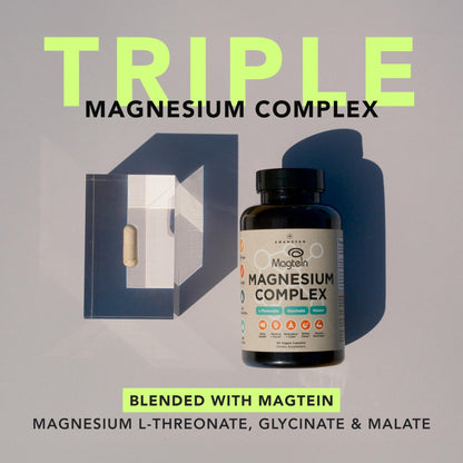 AMANDEAN Magtein Magnesium Complex. L-Threonate, Glycinate, Malate Triple Blend Chelated Magnesium Supplement. 90 Veggie Capsules. High Absorption Branded Ingredients. Brain Health, Sleep, Calm*. - dailyvitalstore