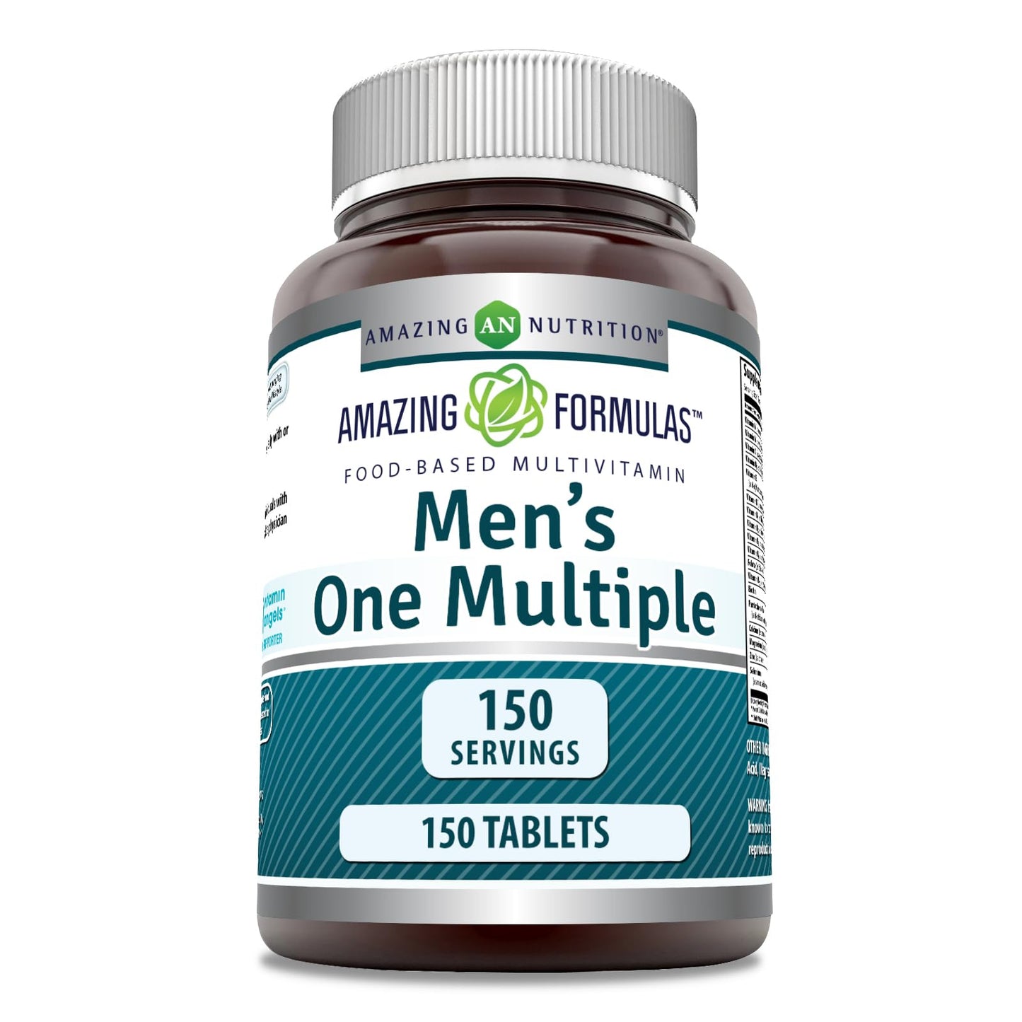 Amazing Formulas Men's One Multivitamin Supplement | Food Based | 150 Tablets | Perfect Blend of Vitamins, Minerals & Probiotics | Non-GMO | Gluten-Free | Made in USA - dailyvitalstore
