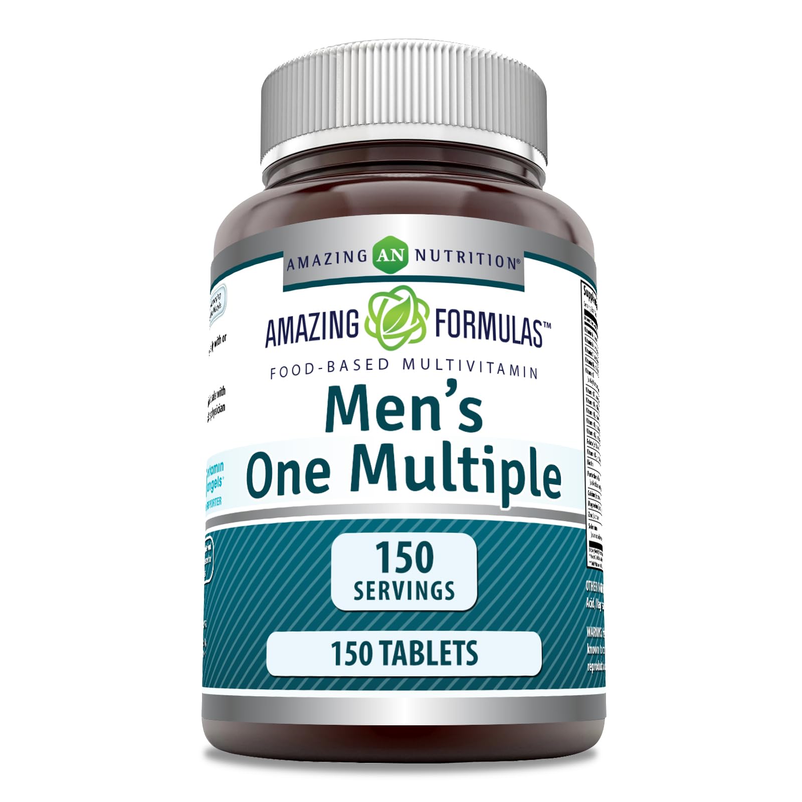 Amazing Formulas Men's One Multivitamin Supplement | Food Based | 150 Tablets | Perfect Blend of Vitamins, Minerals & Probiotics | Non-GMO | Gluten-Free | Made in USA - dailyvitalstore