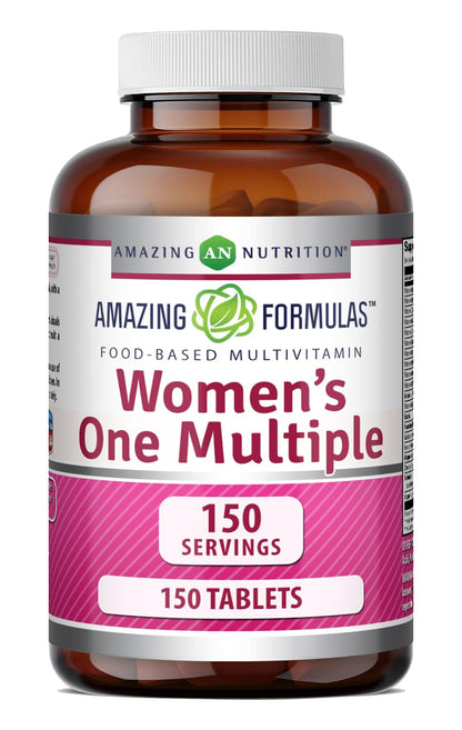 Amazing Formulas Women's One Multivitamin | Food Based | 150 Tablets, 5 Month Supply | Complete Blend of 40 Vitamins, Minerals & Probiotics Supplements | Non-GMO | Gluten-Free | Made in USA - dailyvitalstore
