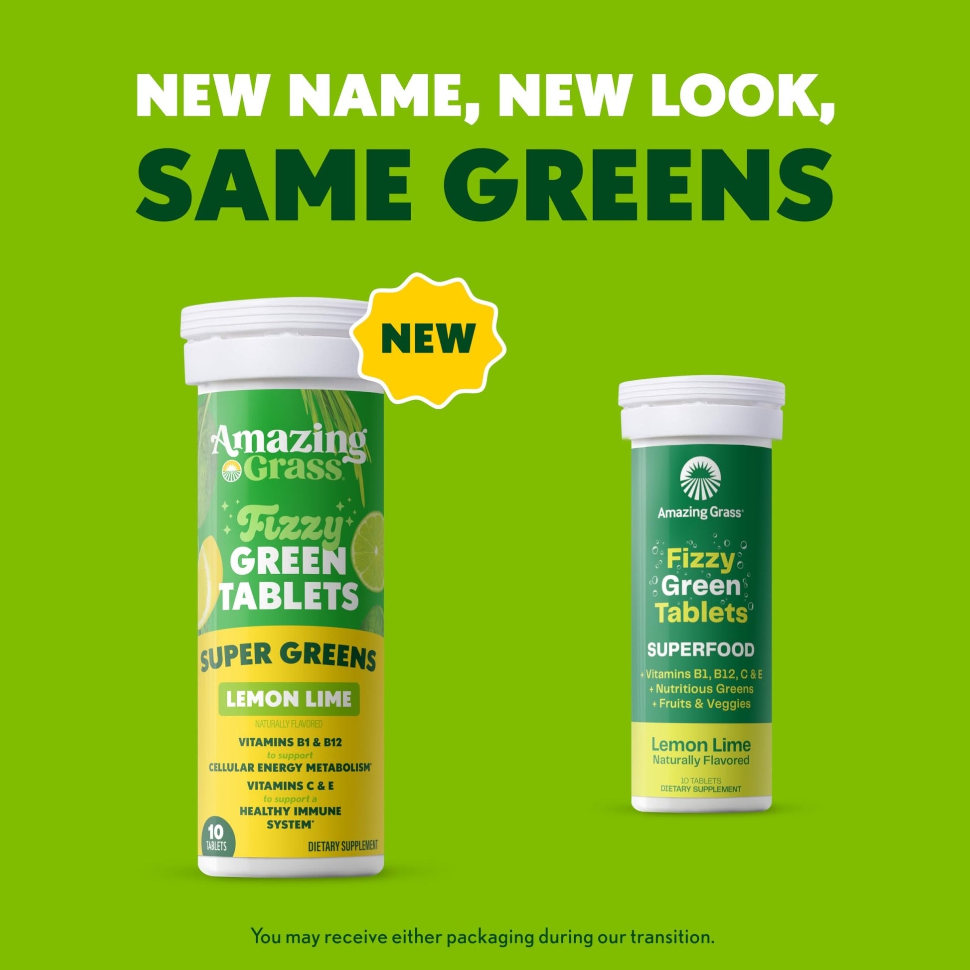 Amazing Grass Effervescent Tablets: Green Superfood Water Flavoring Tablet with Antioxidants & Alkalizing Greens, Lemon Lime, 60 Count - dailyvitalstore