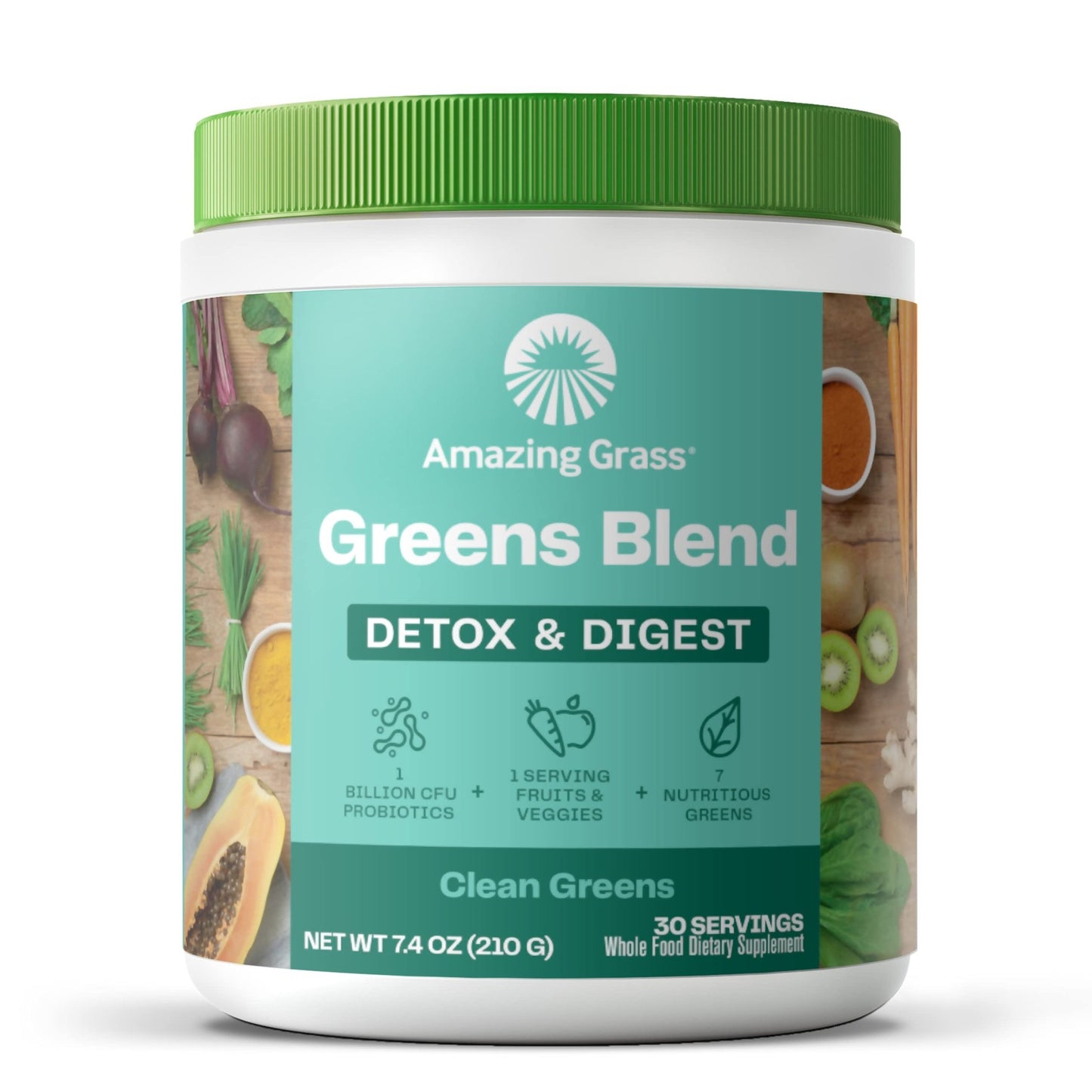 Amazing Grass Greens Blend Detox & Digest, Smoothie Mix, Cleanse with Super Greens Powder, Digestive Enzymes & Probiotics - dailyvitalstore