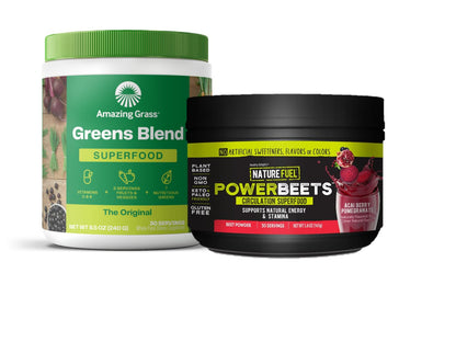 Amazing Grass Greens Blend Superfood: Super Greens Powder Smoothie Mix for Boost Energy, 30 Servings & Nature Fuel Power Beets Powder, Beet Root Powder, Support Natural Energy, 30 Servings - dailyvitalstore