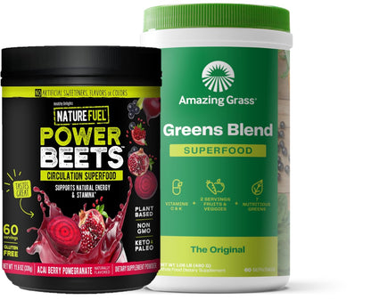 Amazing Grass Greens Blend Superfood: Super Greens Powder Smoothie Mix for Boost Energy, 60 Servings & Nature Fuel Power Beets Powder, Beet Root Powder, Support Natural Energy, 60 Servings - dailyvitalstore