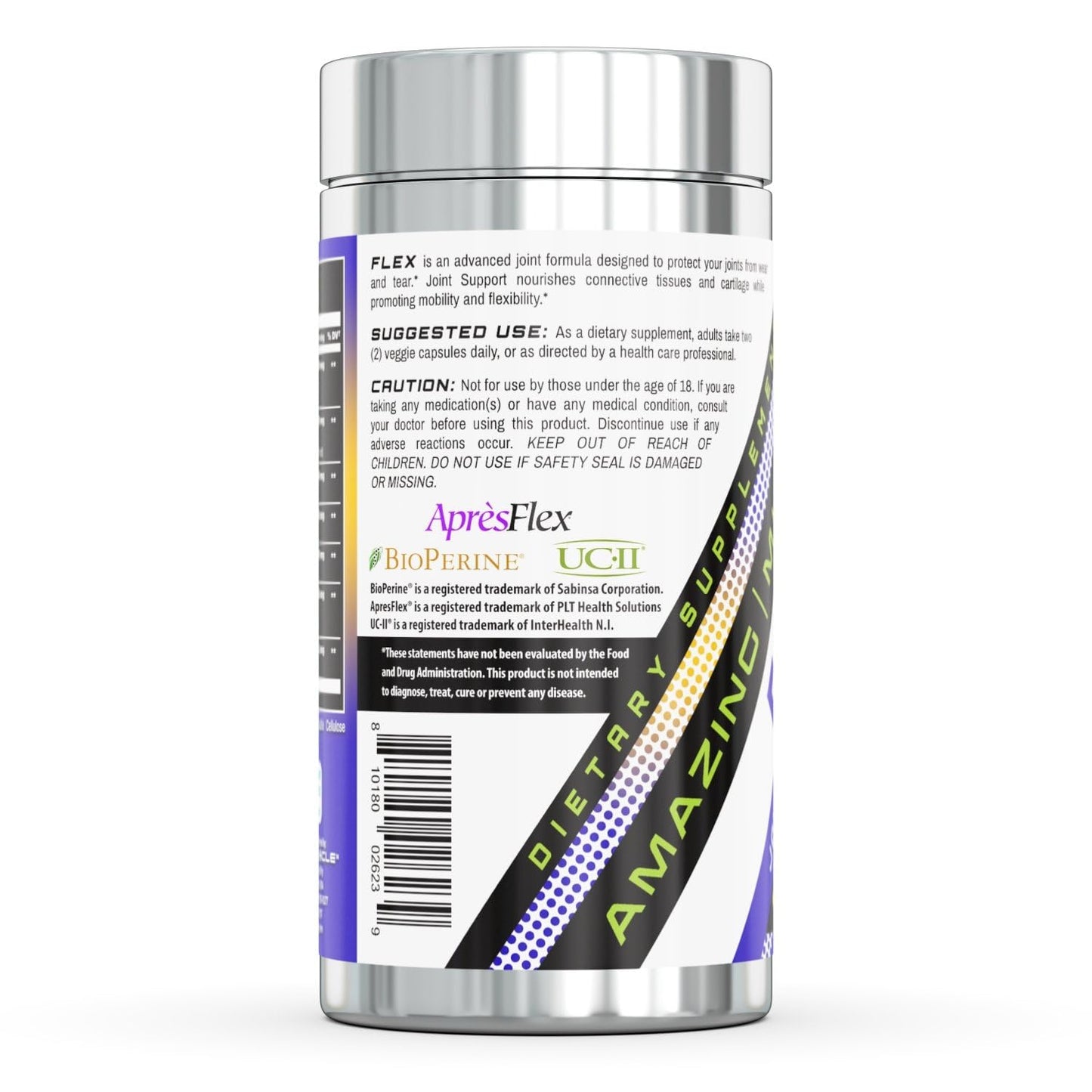 Amazing Muscle Flex Advanced Formula Supplement | Contains: Turmeric Extract, BioPerine, White Willow & More | Vegetarian Capsules | Non-GMO | Gluten-Free | Made in USA (1 Pack | 60 Count) - dailyvitalstore
