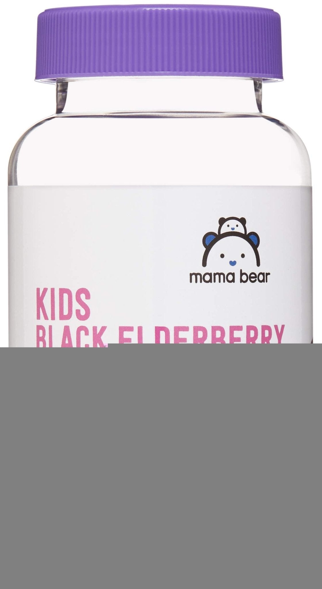 Amazon Brand - Mama Bear, Vegetarian Kids Black Elderberry Gummies 300 mg with Vitamins C, D, E and Zinc - Immune System Support - dailyvitalstore