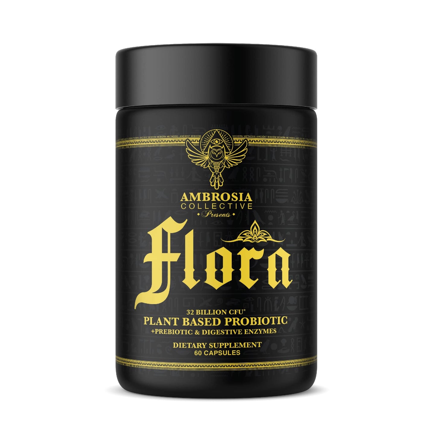 Ambrosia Flora Digestive Enzymes with Probiotics & Prebiotics | 32 Billion CFU Gut Health Supplement | Plant Based, Vegan Probiotic | 60 Veggie Capsules (30 Servings) - dailyvitalstore