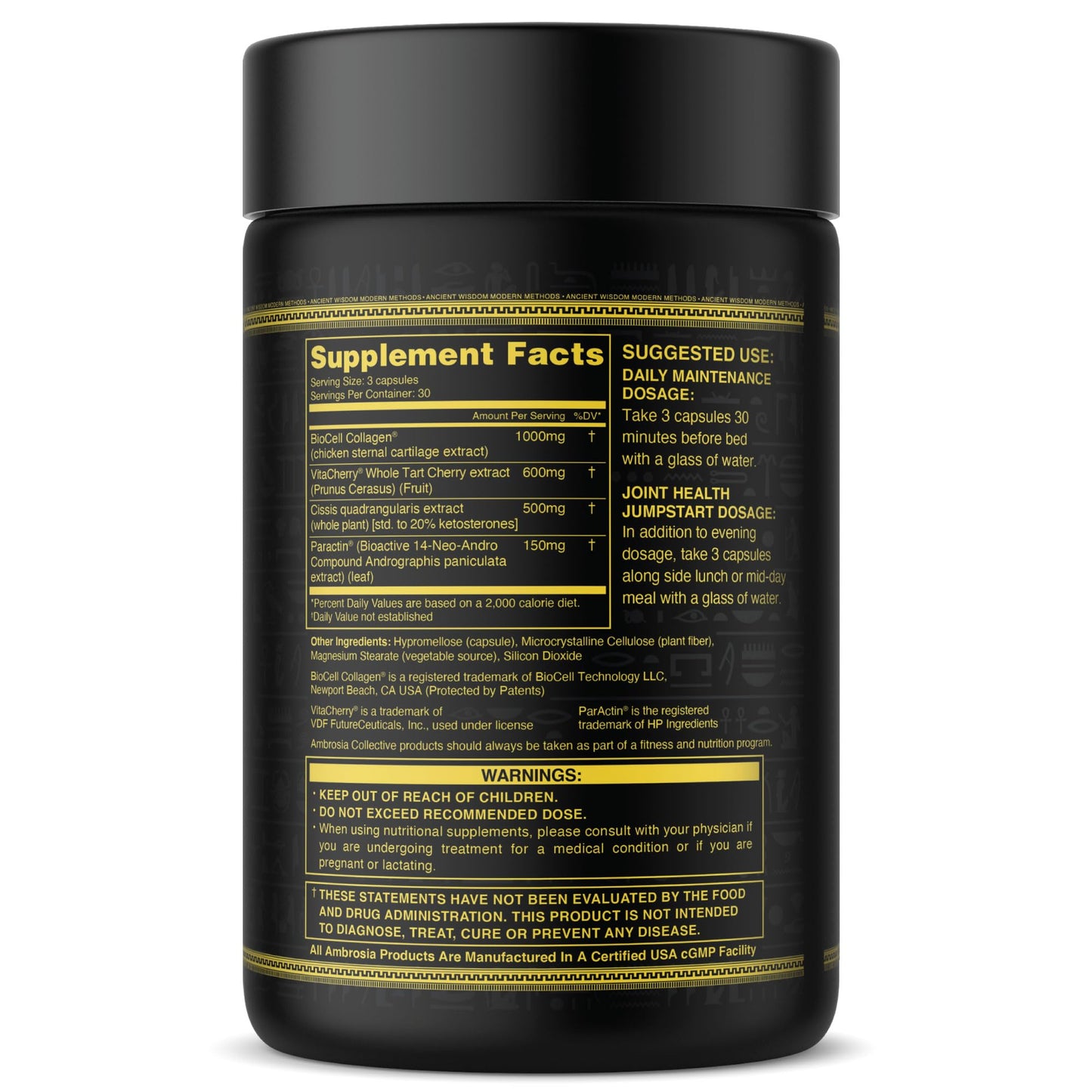 Ambrosia Mwendo - Joint & Ligament Repair | Strengthen Tendons & Increase Soft Tissue Extensibility | Muscle Soreness, & Recovery Time with BioCell Collagen | 90 Veggie Capsules - dailyvitalstore
