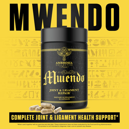 Ambrosia Mwendo - Joint & Ligament Repair | Strengthen Tendons & Increase Soft Tissue Extensibility | Muscle Soreness, & Recovery Time with BioCell Collagen | 90 Veggie Capsules - dailyvitalstore