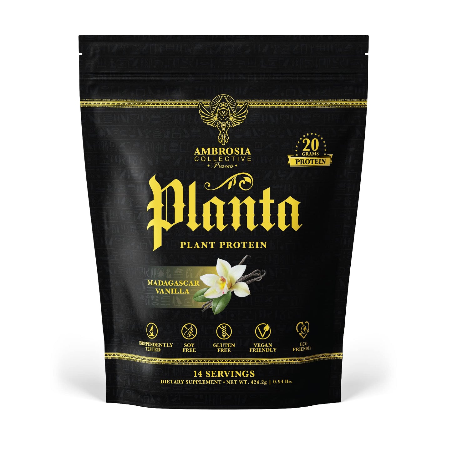 Ambrosia Plant Based Protein Powder 20g | Clean Vegan Pea Protein Powder | Gluten & Dairy Free, Keto Friendly, No Added Sugar | 14 Servings | Vanilla - dailyvitalstore