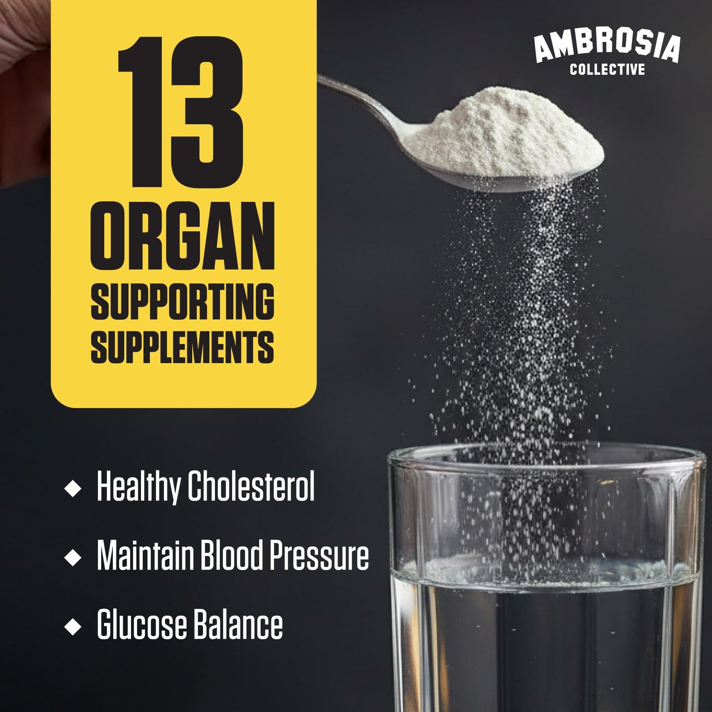 Ambrosia Superfood Organ & Cycle Support Powder | Liver & Kidney Support with Milk Thistle, Red Yeast Rice & CoQ10 | 13 Superfood Ingredients | 30 Servings | Honey Lemon - dailyvitalstore