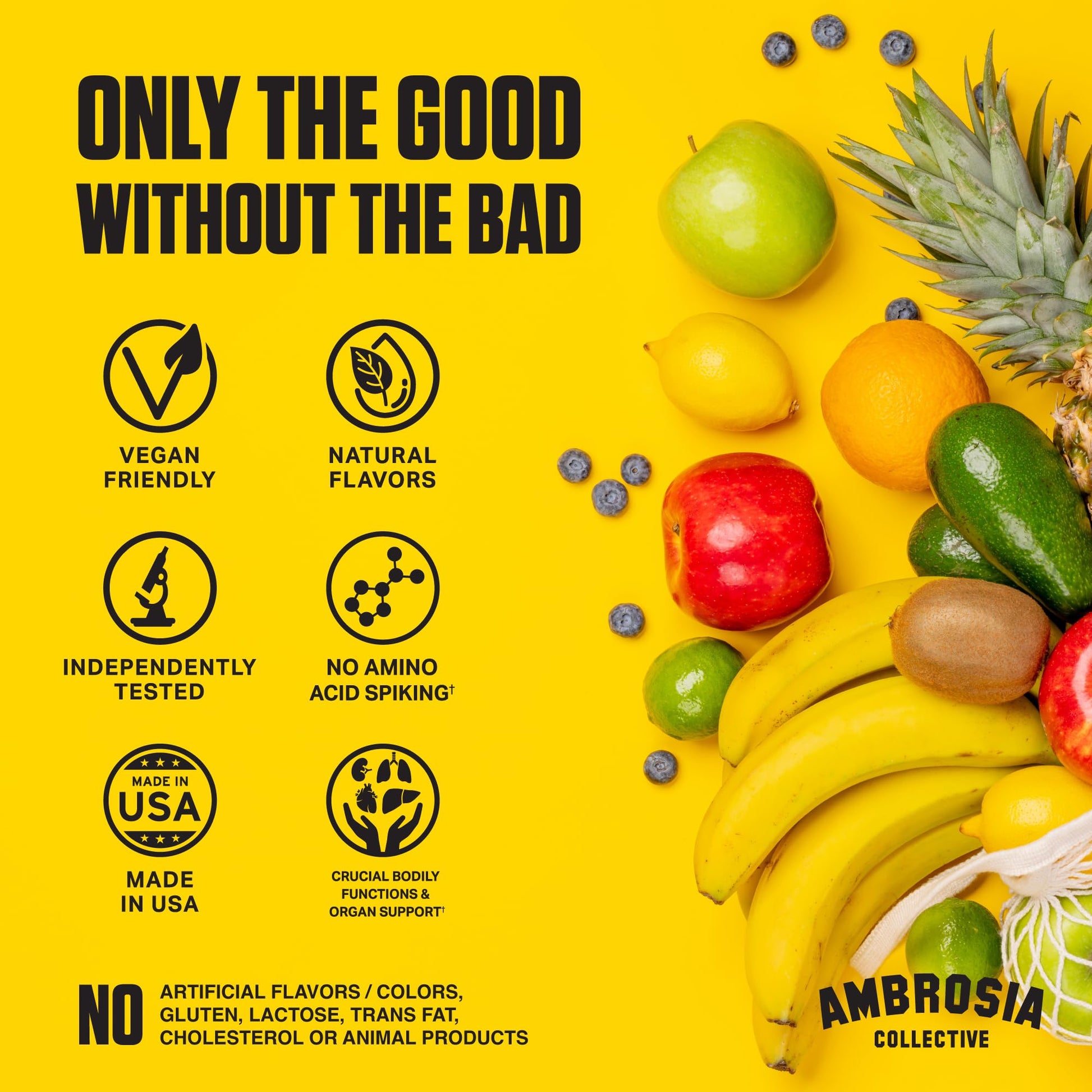 Ambrosia Superfood Organ & Cycle Support Powder | Liver & Kidney Support with Milk Thistle, Red Yeast Rice & CoQ10 | 13 Superfood Ingredients | 30 Servings | Honey Lemon - dailyvitalstore