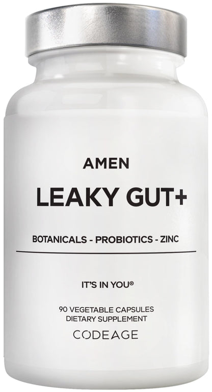 Amen Leaky Gut Supplement - Advanced Formula with Bioavailable L Glutamine, Zinc, Turmeric, DGL Licorice Root - Marshmallow Root - Probiotics & Fermented Prebiotics - dailyvitalstore