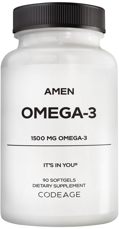 Amen Omega-3 Supplement - 1500mg High-Potency Daily Omega 3 - EPA and DHA Fatty Acids Fish Oil - 45-Day Supply - Fatty Acid Supplements - Fish Oil Pills - dailyvitalstore