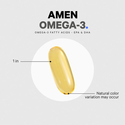 Amen Omega-3 Supplement - 1500mg High-Potency Daily Omega 3 - EPA and DHA Fatty Acids Fish Oil - 45-Day Supply - Fatty Acid Supplements - Fish Oil Pills - dailyvitalstore
