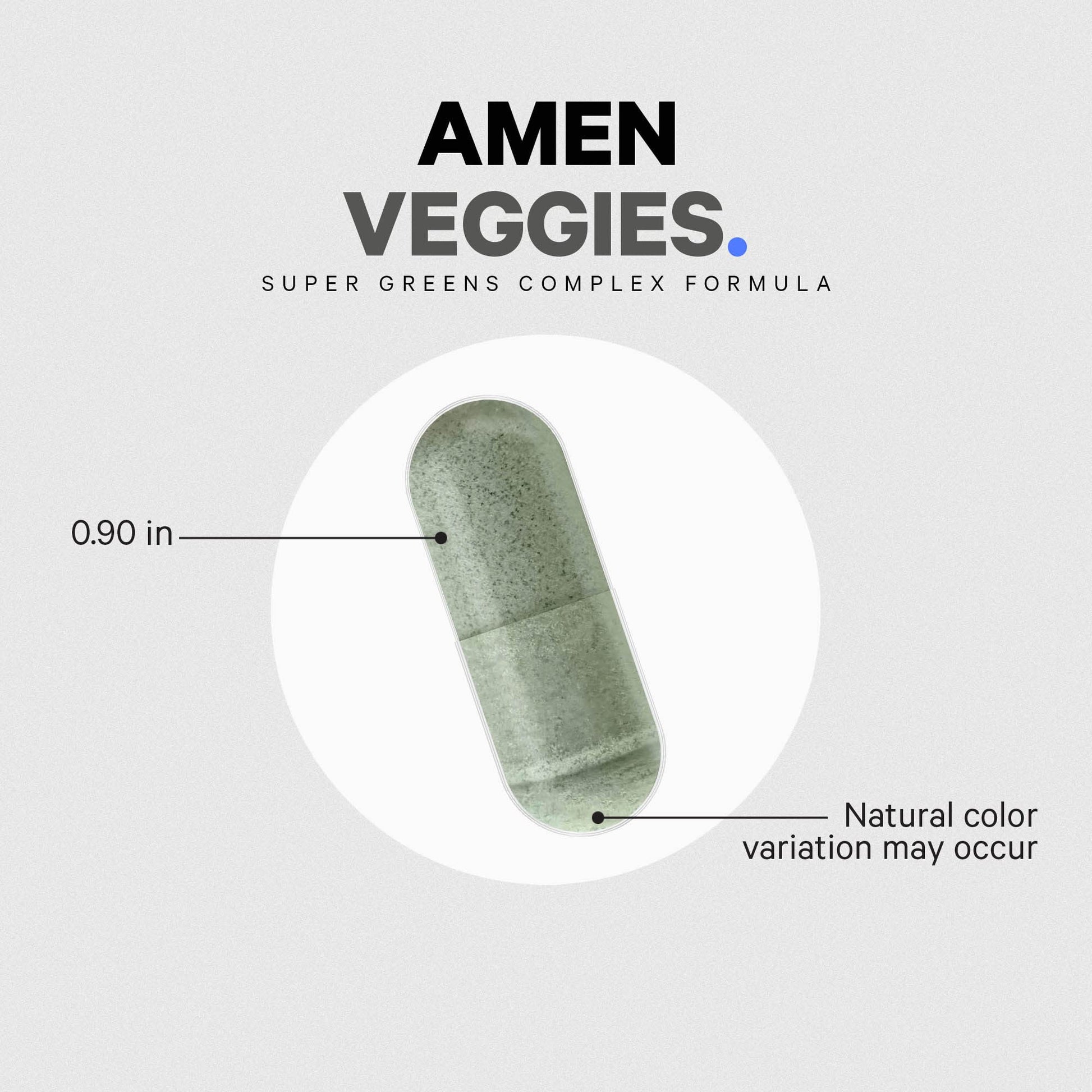 Amen Veggies, Daily Veggies Vitamins Supplement, Vegetables Vegan Blend & Whole-Food Raw Greens Multivitamin Capsules, Mushroom Complex, Superfood, Minerals, Green Vegetable Nutrients, Non-GMO, 90 ct - dailyvitalstore