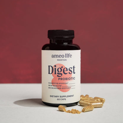Ameo Life Probiotic for Digestive & Gut Health – Bacillus Subtilis & Bacillus Coagulans with Aloe Vera, Turmeric, Psyllium, Slippery Elm - dailyvitalstore