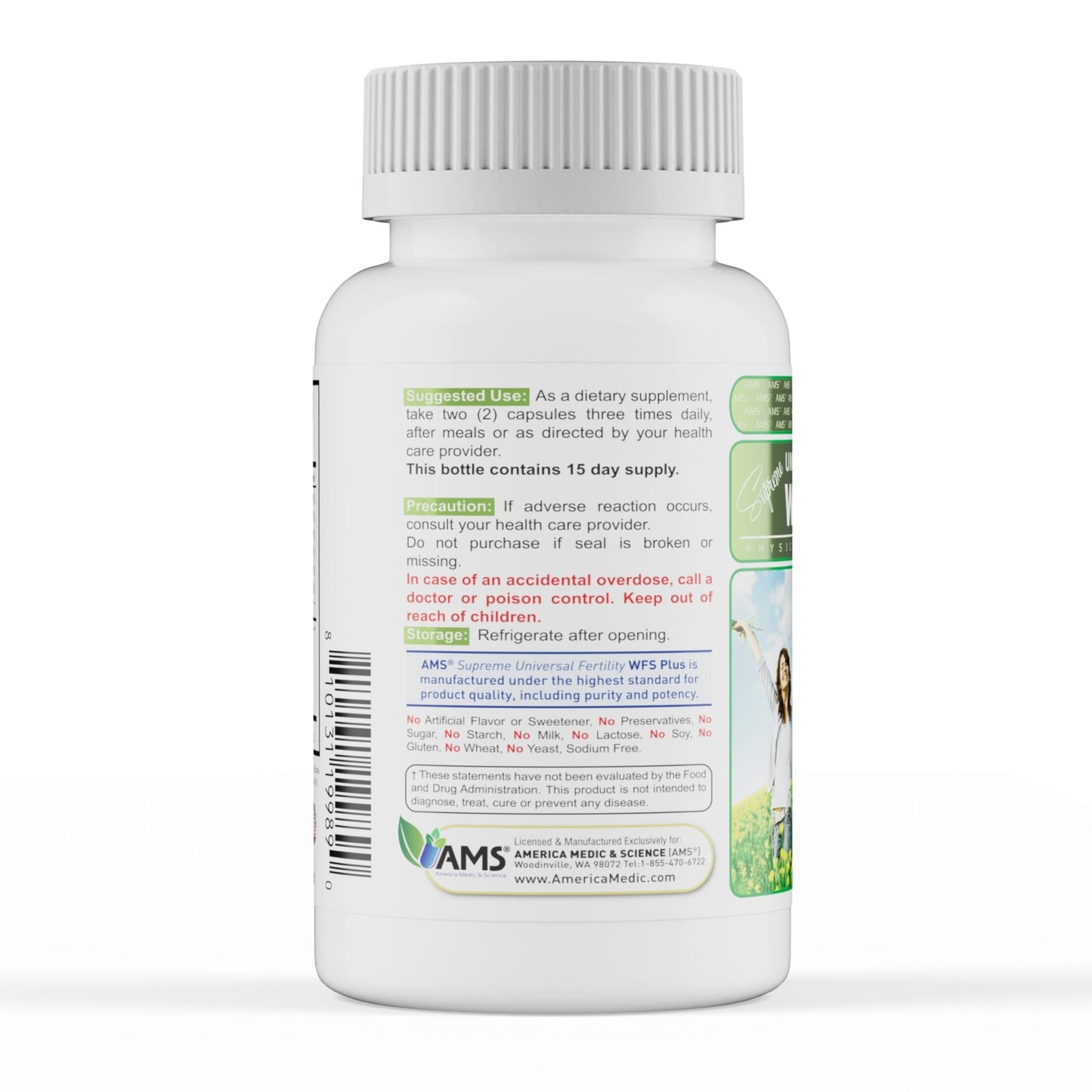 America Medic & Science WFS Plus Fertility Supplements for Women (90 Capsules) Supports Ovulatory Health | Natural Preconception Vitamins, Reproductive Aid, with D-Chiro Inositol, DHA |15-Day Supply. - dailyvitalstore
