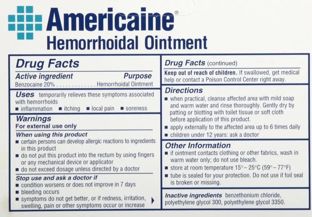 Americaine Hemorrhoidal Ointment Maximum Strength 20% Benzocaine 1 oz - dailyvitalstore