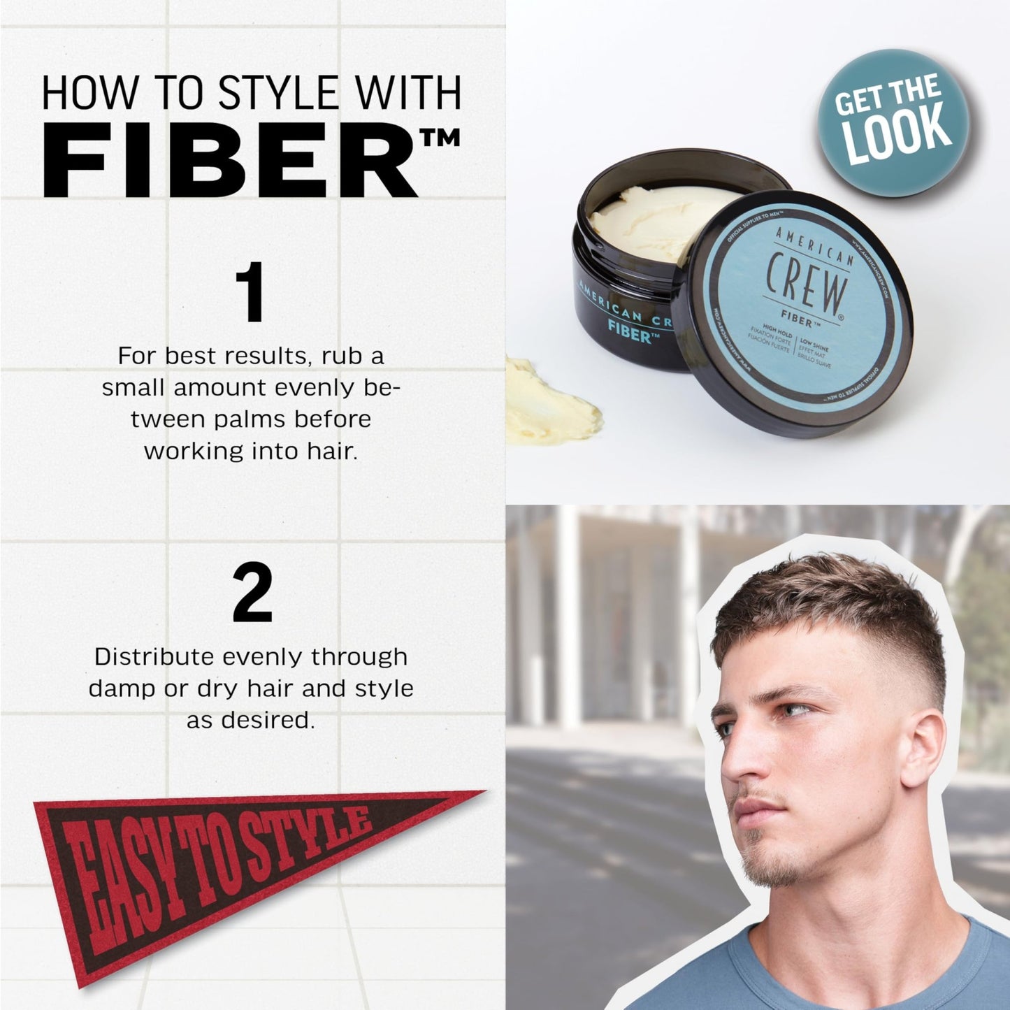American Crew Men's Hair Fiber, Like Hair Gel with High Hold & Low Shine, 3 oz - dailyvitalstore