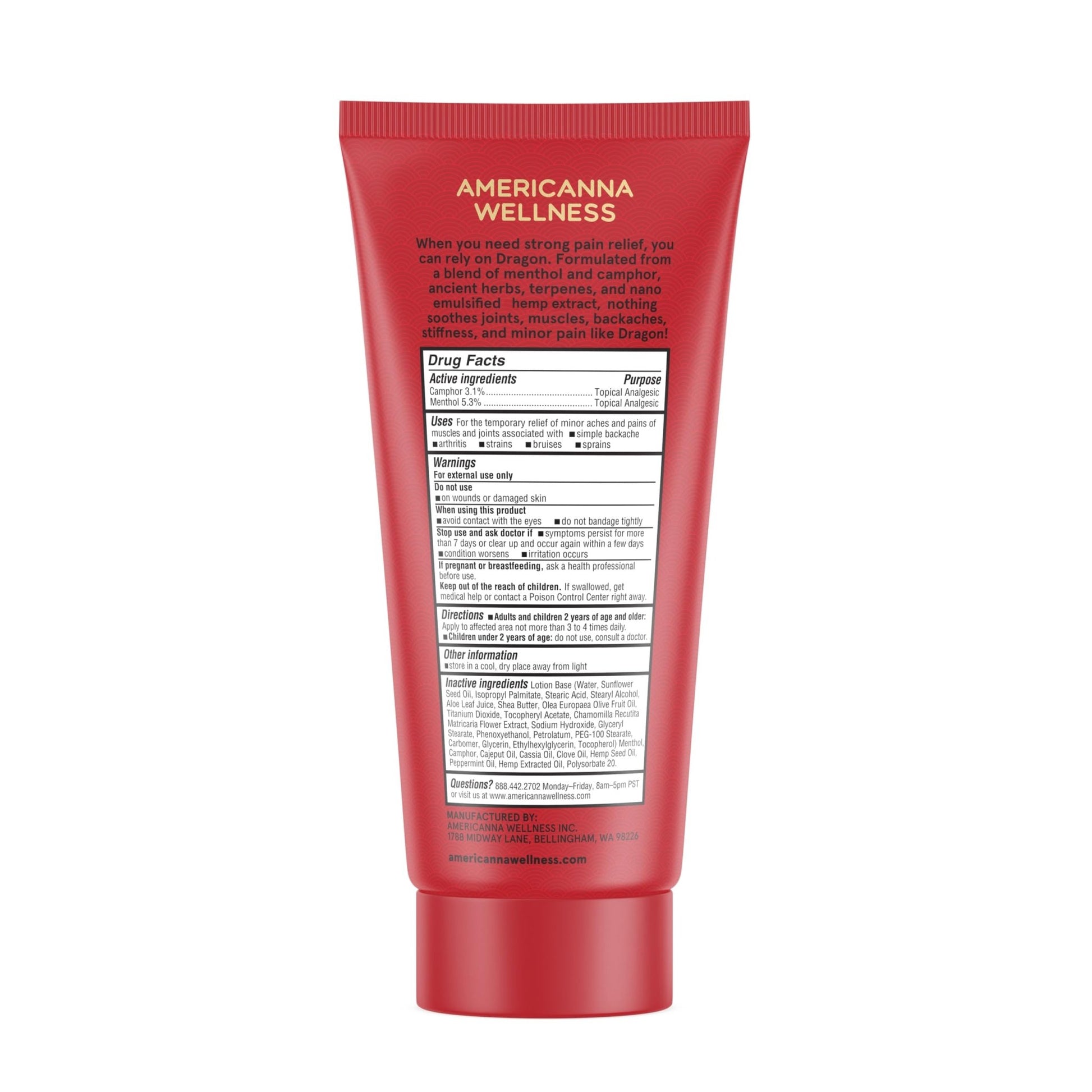 Americanna Wellness Dragon Lotion 3.4oz Regular Red - dailyvitalstore