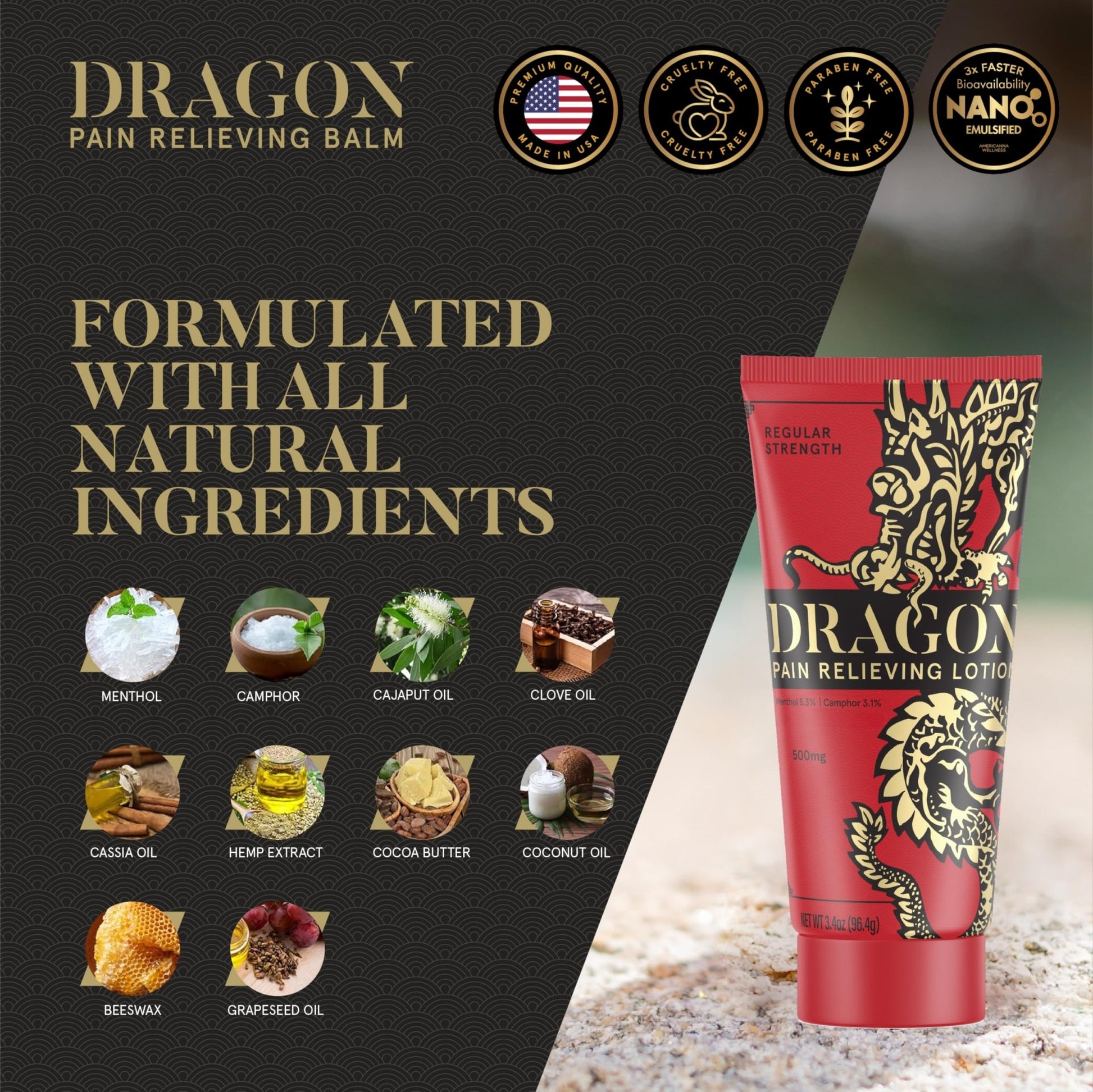 Americanna Wellness Dragon Lotion 3.4oz Regular Red - dailyvitalstore