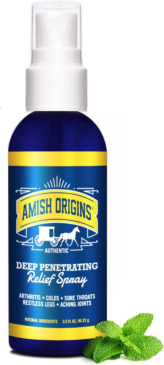 Amish Origins Deep Penetrating Pain Relief Liquid Spray - Fast-Acting, Natural Relief for Muscle Aches, Joint Pain, and Stiffness - 3.5 oz Spray Bottle - dailyvitalstore