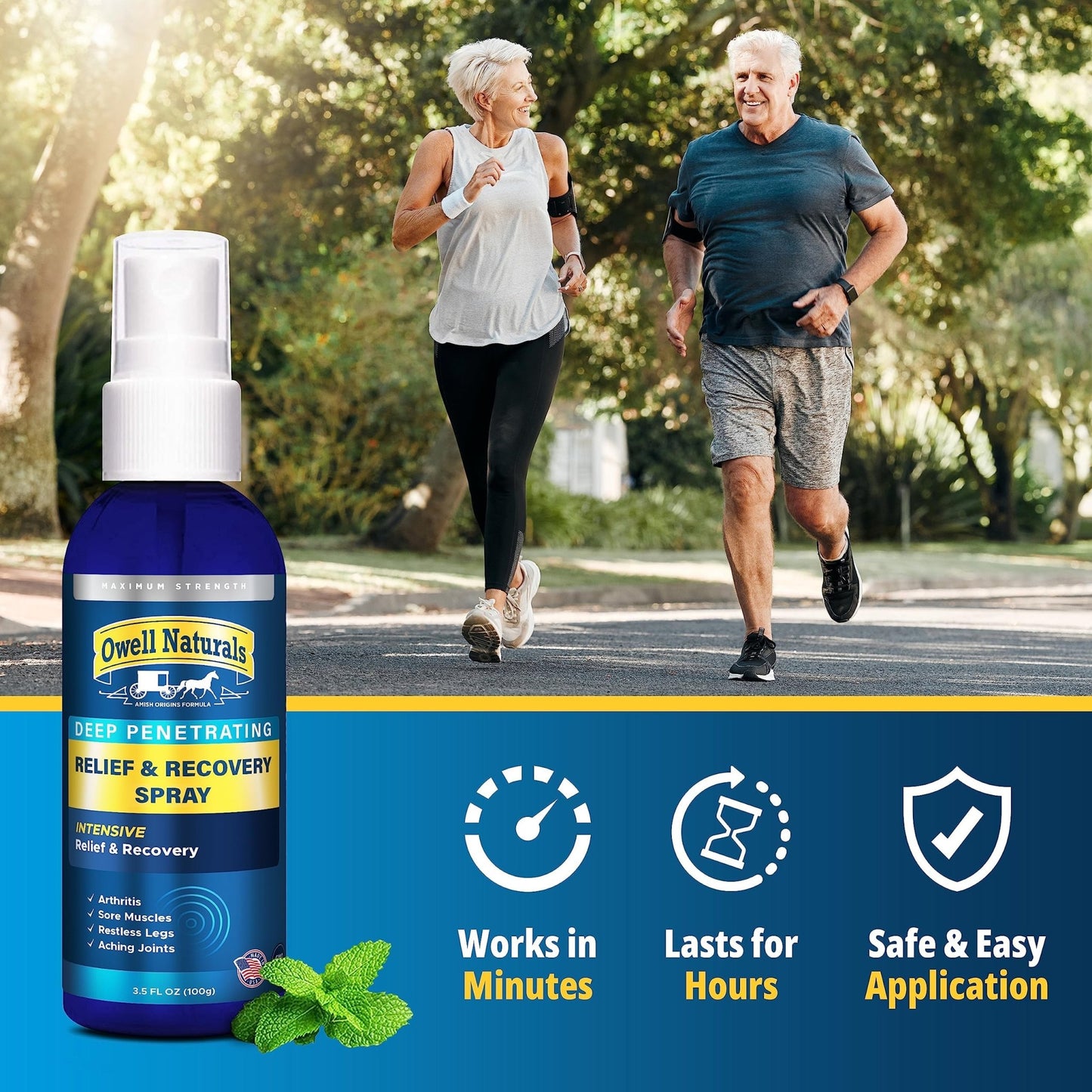 Amish Origins Deep Penetrating Pain Relief Liquid Spray - Fast-Acting, Natural Relief for Muscle Aches, Joint Pain, and Stiffness - 3.5 oz Spray Bottle - dailyvitalstore