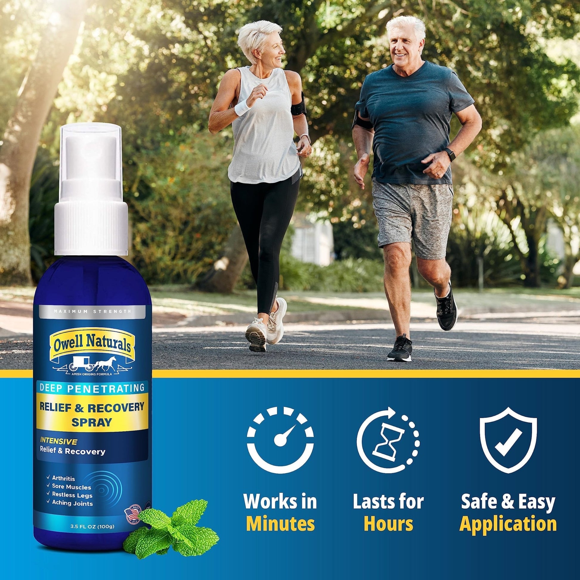 Amish Origins Deep Penetrating Pain Relief Liquid Spray - Fast-Acting, Natural Relief for Muscle Aches, Joint Pain, and Stiffness - 3.5 oz Spray Bottle - dailyvitalstore