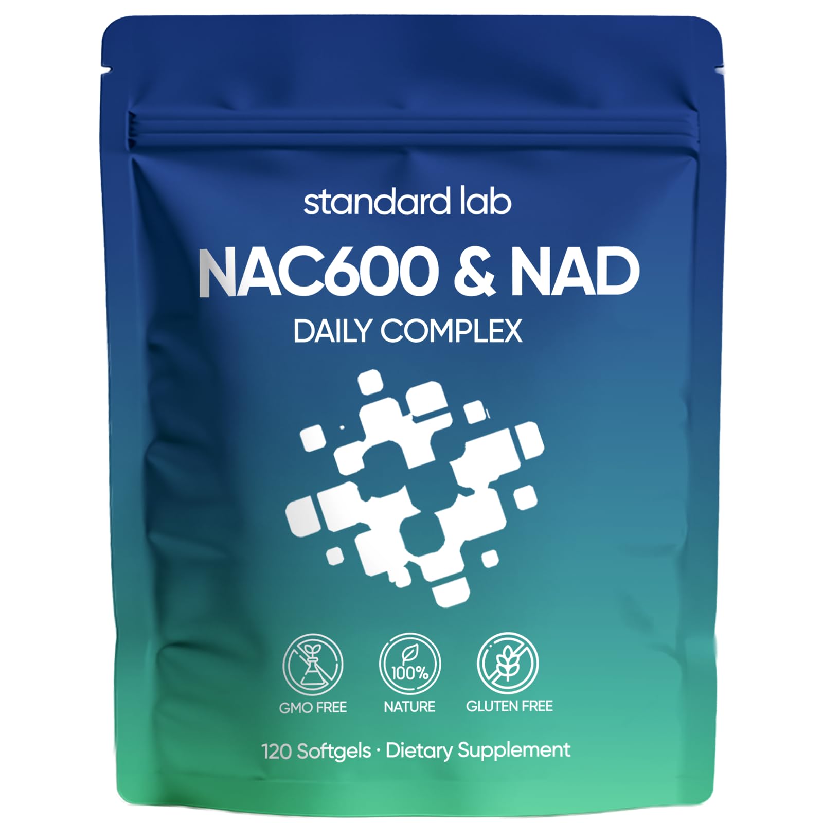 AMOQUCT Standard Lab NAC 600mg & NAD+ Daily Complex Capsules, NAC Supplement with NAD for Antioxidant, Cellular Energy and Immune Support, Daily Wellness Formula - dailyvitalstore