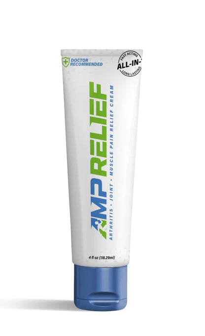 AMP RELIEF Cream - 4oz - All Natural Topical Pain Cream with Arnica, Boswellia, Eucalyptus and Menthol - dailyvitalstore