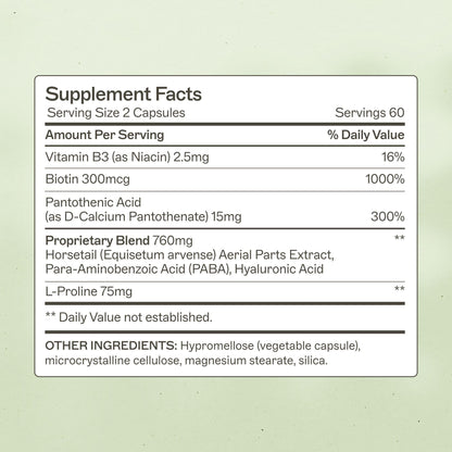 Amy Myers MD Hair Skin and Nails - Supports Strong Hair, Radiant Skin & Healthy Nails - L-Proline, Horsetail, Hyaluronic Acid - Gluten-Free - 120 Capsules (30 Servings) - dailyvitalstore