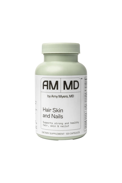 Amy Myers MD Hair Skin and Nails - Supports Strong Hair, Radiant Skin & Healthy Nails - L-Proline, Horsetail, Hyaluronic Acid - Gluten-Free - 120 Capsules (30 Servings) - dailyvitalstore
