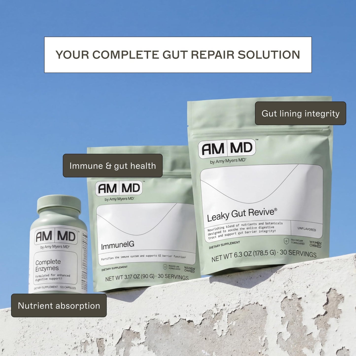Amy Myers MD Leaky Gut Revive - Gluten-Free & Non-Dairy - Botanical Blend for Healthy Gut Support - GI Health Support with Prebiotic Fiber - dailyvitalstore