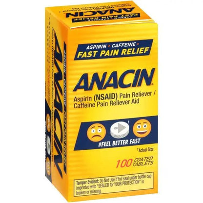 Anacin Fast Pain Relief Pain Reducer Aspirin Tablets, 200 Tabs (Value Pack of 2) - dailyvitalstore