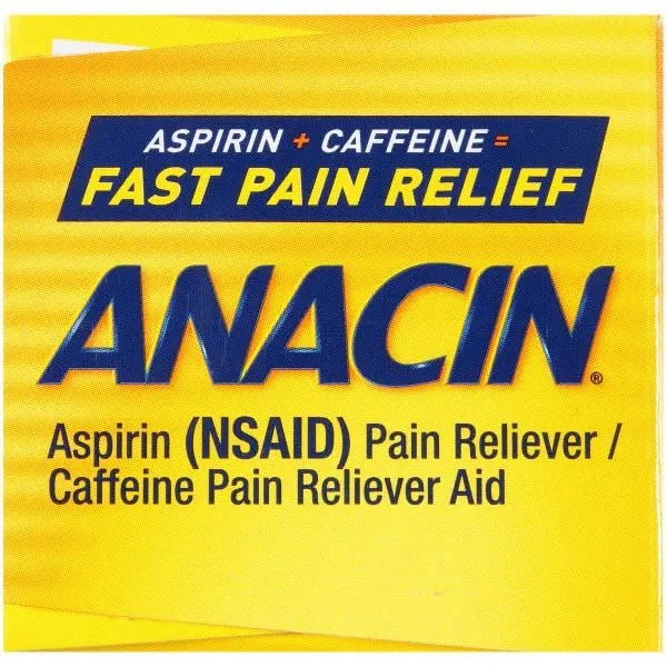 Anacin Fast Pain Relief Pain Reducer Aspirin Tablets, 200 Tabs (Value Pack of 2) - dailyvitalstore