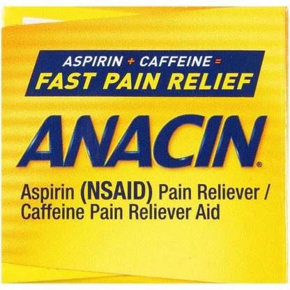 Anacin Fast Pain Relief Pain Reducer Aspirin Tablets, 200 Tabs (Value Pack of 2) - dailyvitalstore