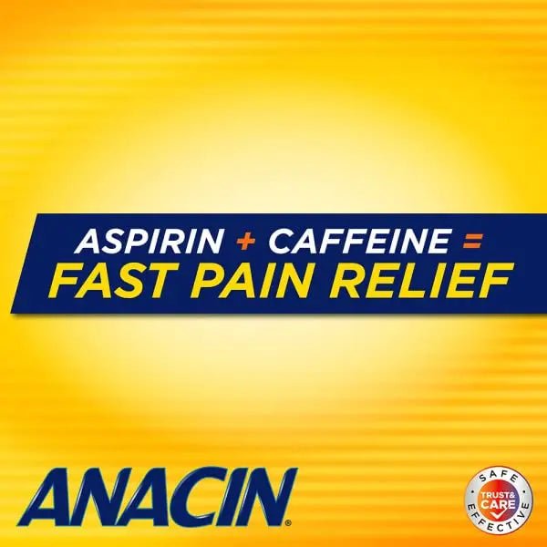 Anacin Fast Pain Relief Pain Reducer Aspirin Tablets, 200 Tabs (Value Pack of 2) - dailyvitalstore