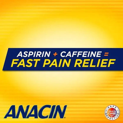 Anacin Fast Pain Relief Pain Reducer Aspirin Tablets, 200 Tabs (Value Pack of 2) - dailyvitalstore