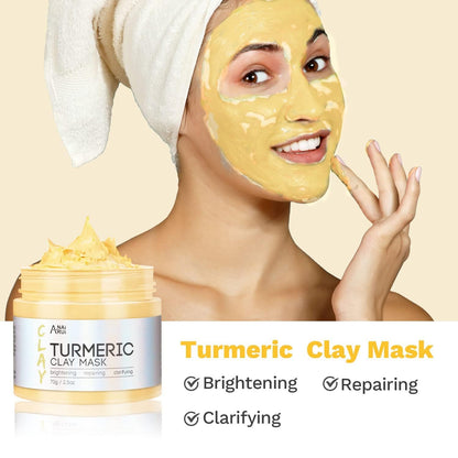 ANAI RUI 3 Pcs Face Mask Set - Turmeric Clay Mask - Green Tea Face Mask - Dead Sea Mud Mask for Oily Skin, Blackheads & Pores -Spa Gift Set Self - dailyvitalstore