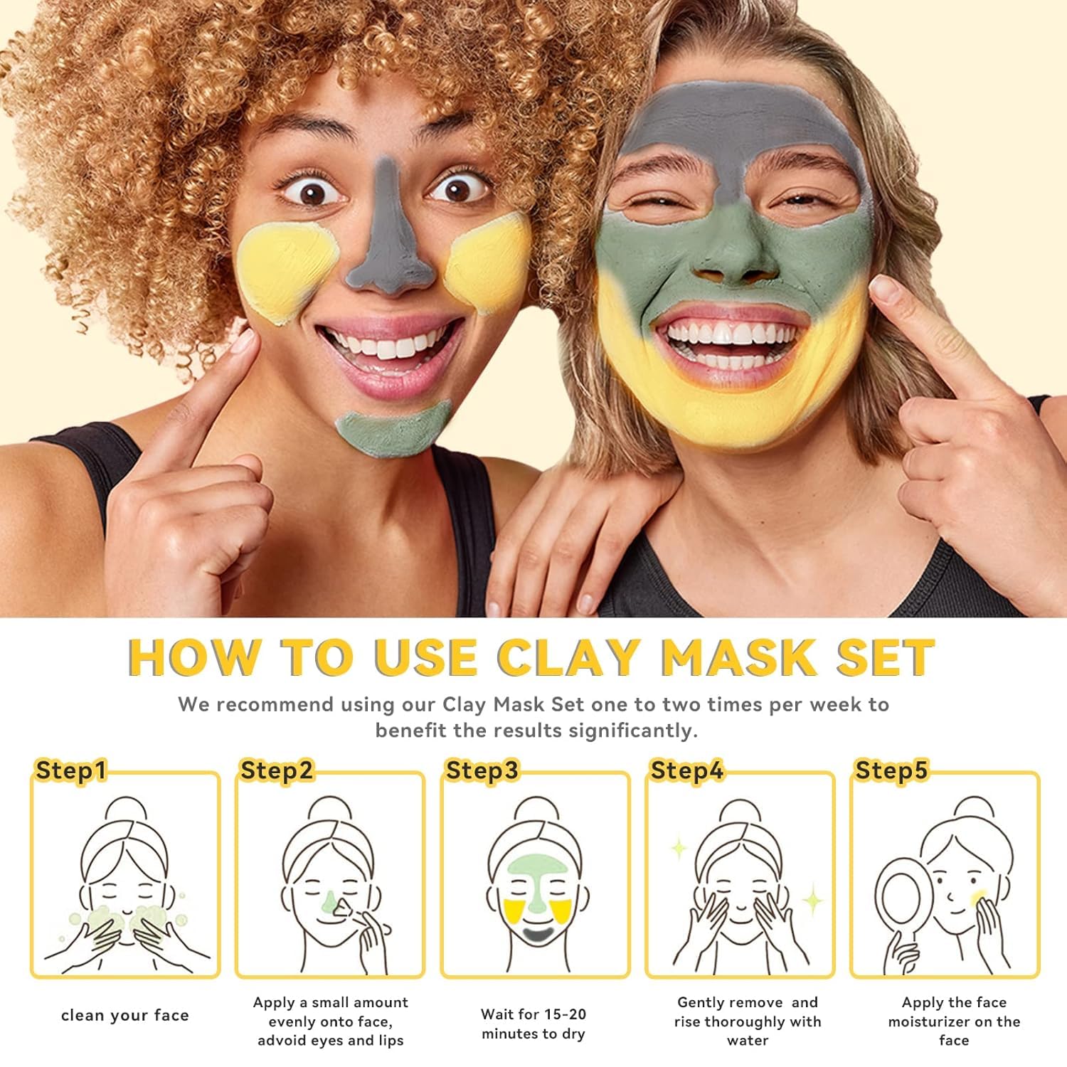 ANAI RUI 3 Pcs Face Mask Set - Turmeric Clay Mask - Green Tea Face Mask - Dead Sea Mud Mask for Oily Skin, Blackheads & Pores -Spa Gift Set Self - dailyvitalstore
